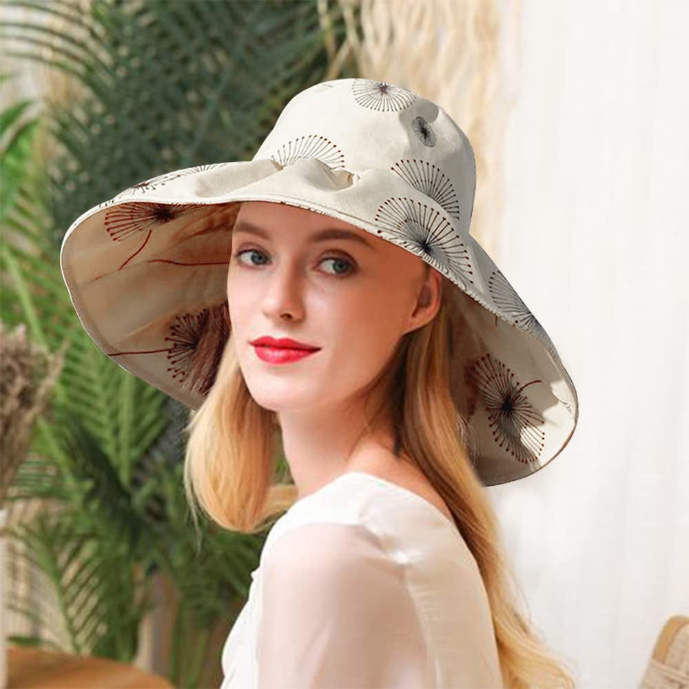Women Wide Brim Sun Hat Women Sun Large Brim Hat Foldable Summer Beach Cap for Fishing Hiking Apparel & Accessories > Clothing Accessories > Hats xbaihuix   