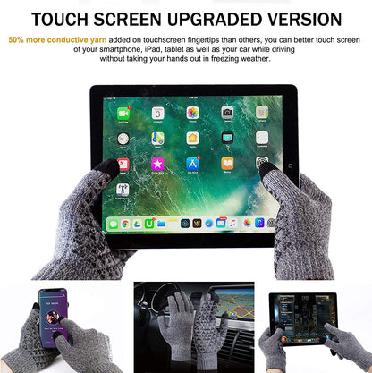 TRENDOUX Winter Gloves for Men Women - Upgraded Touch Screen Anti-Slip Silicone Gel - Elastic Cuff - Thermal Soft Knit Lining Apparel & Accessories > Clothing Accessories > Gloves & Mittens TRENDOUX   