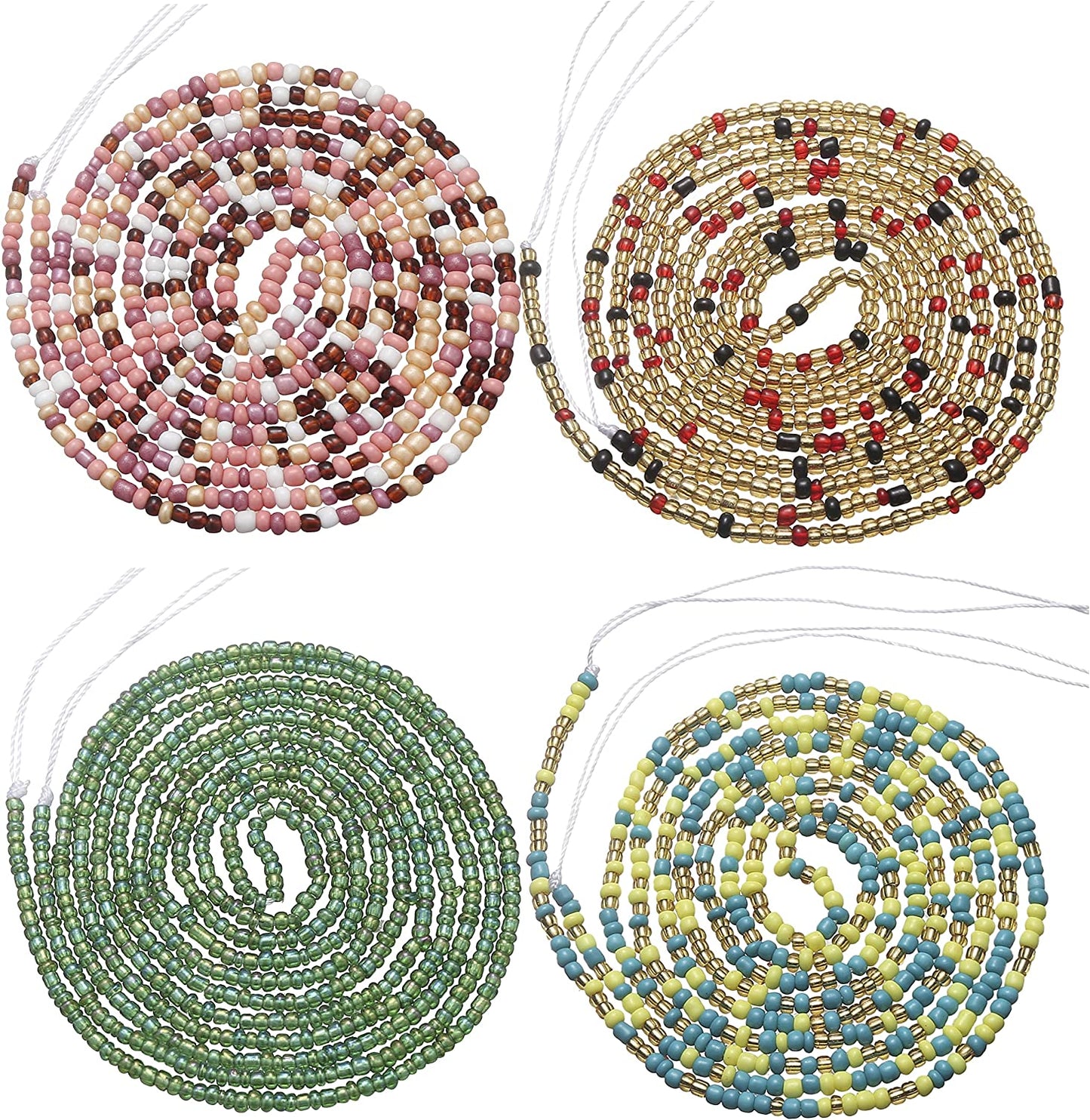 Taouzi Waist Beads for Women Colorful Beaded Body Chain Elastic String Waist Chain Beach Bikini Belly Chains Summer Jewelry for Women Girls Apparel & Accessories > Jewelry > Body Jewelry Taouzi NewColor01  