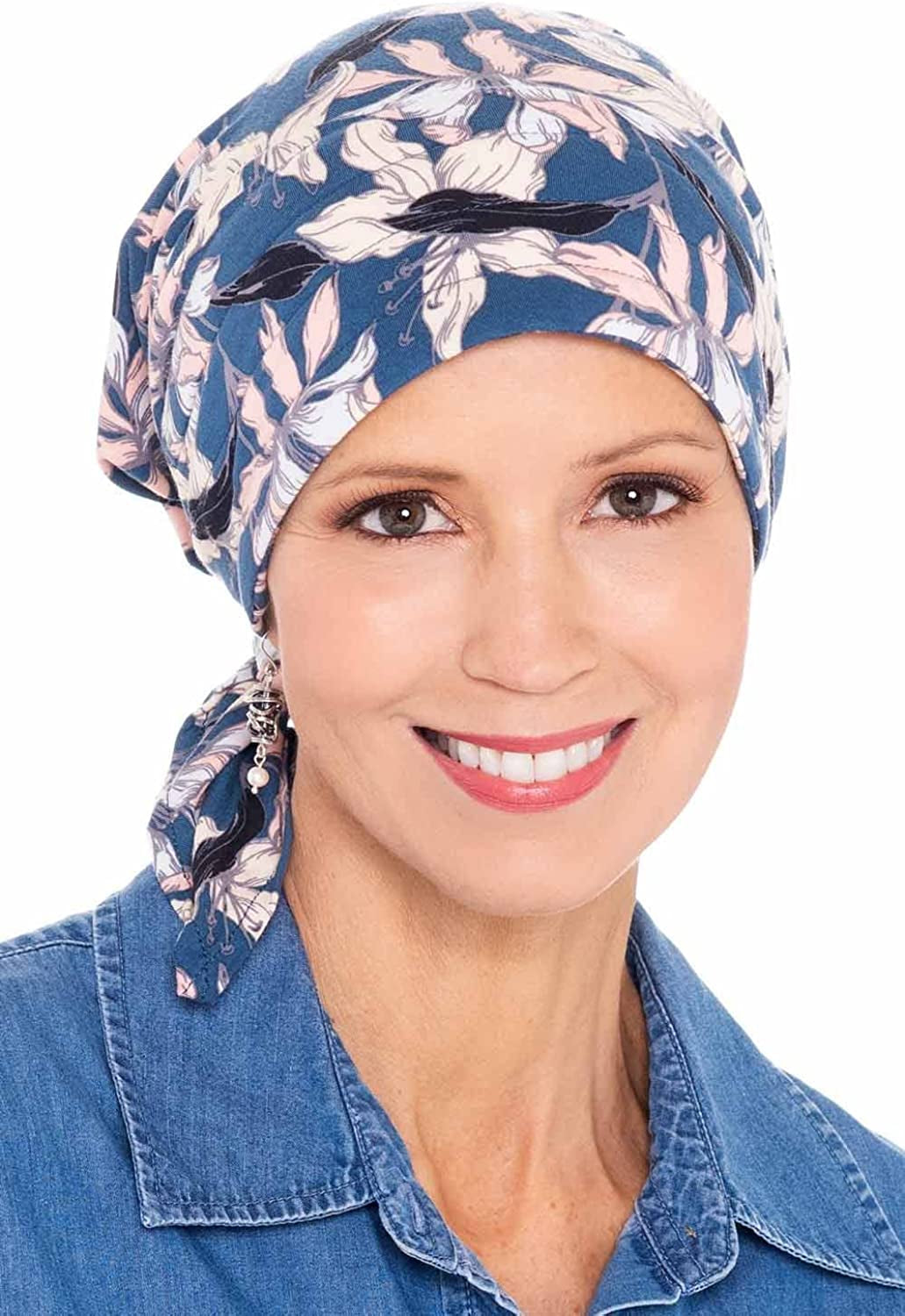 Cardani Instant Tie Headscarf - Padded Easy Tie Triangle Scarf in Luxury Viscose from Bamboo Apparel & Accessories > Clothing Accessories > Headwear Cardani Luxury Bamboo - Oriental Floral One Size 