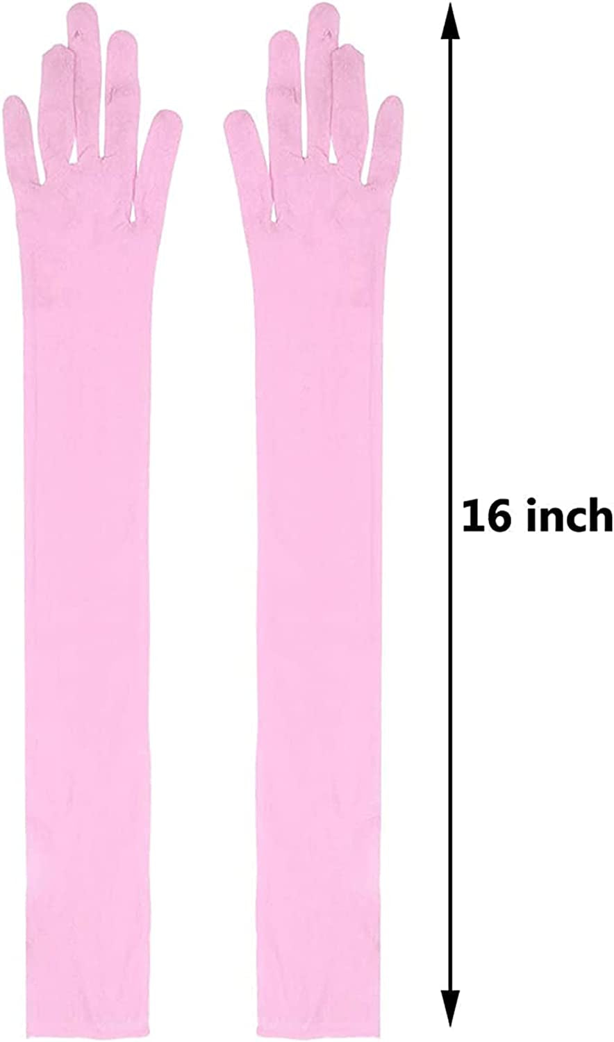 Kkmeter Women'S Seamless Nylon Mesh Ultra-Thin Sheer Opera Length Glove Mittens Apparel & Accessories > Clothing Accessories > Gloves & Mittens KKmeter   