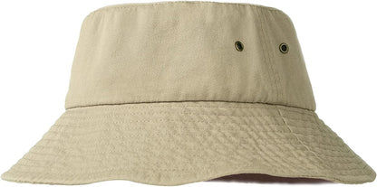 Bucket Hat for Women Men Canvas Washed Cotton Trendy Distressed Womens Summer Beach Sun Hats with Detachable Strings Apparel & Accessories > Clothing Accessories > Hats KYLIE MAX 05-khaki Large-X-Large 