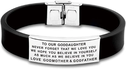 FALOGIJE to My Godson Goddaughter Gifts Bracelet Apparel & Accessories > Jewelry > Bracelets FALOGIJE Our Goddaughter-Hope You Believe  