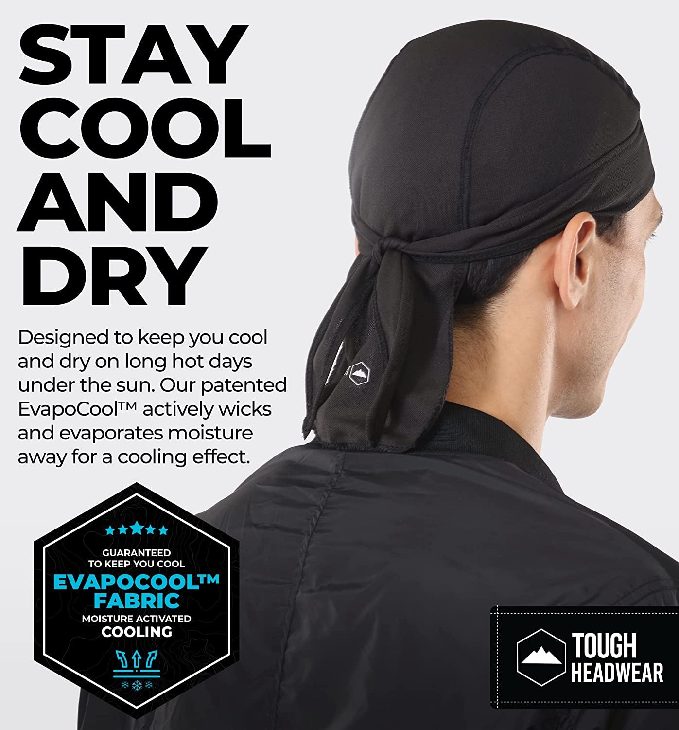 Cooling Helmet Liner - Do Rag Skull Cap for Men - Head Scarf, Bandana, Head Wrap, Beanie for Motorcycle, Cycling, Sports Apparel & Accessories > Clothing Accessories > Headwear Tough Headwear   
