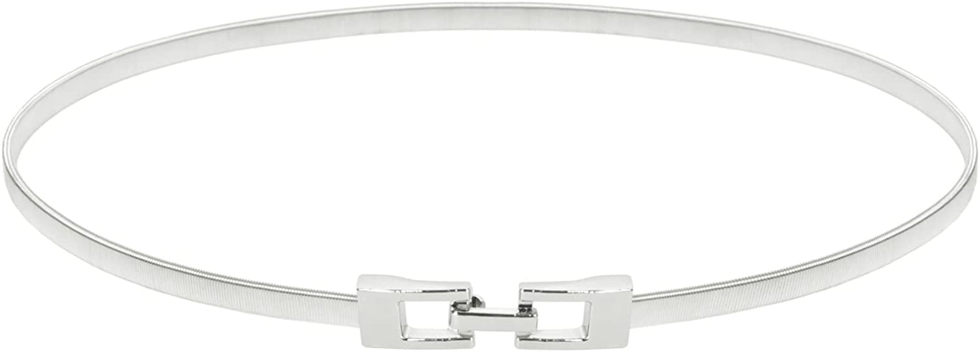 GRACE KARIN Women Skinny Metal Cinch Belt Gold Waistband Elastic Waist Belt CL633 Apparel & Accessories > Clothing Accessories > Belts GRACE KARIN Silver-square32 Large 