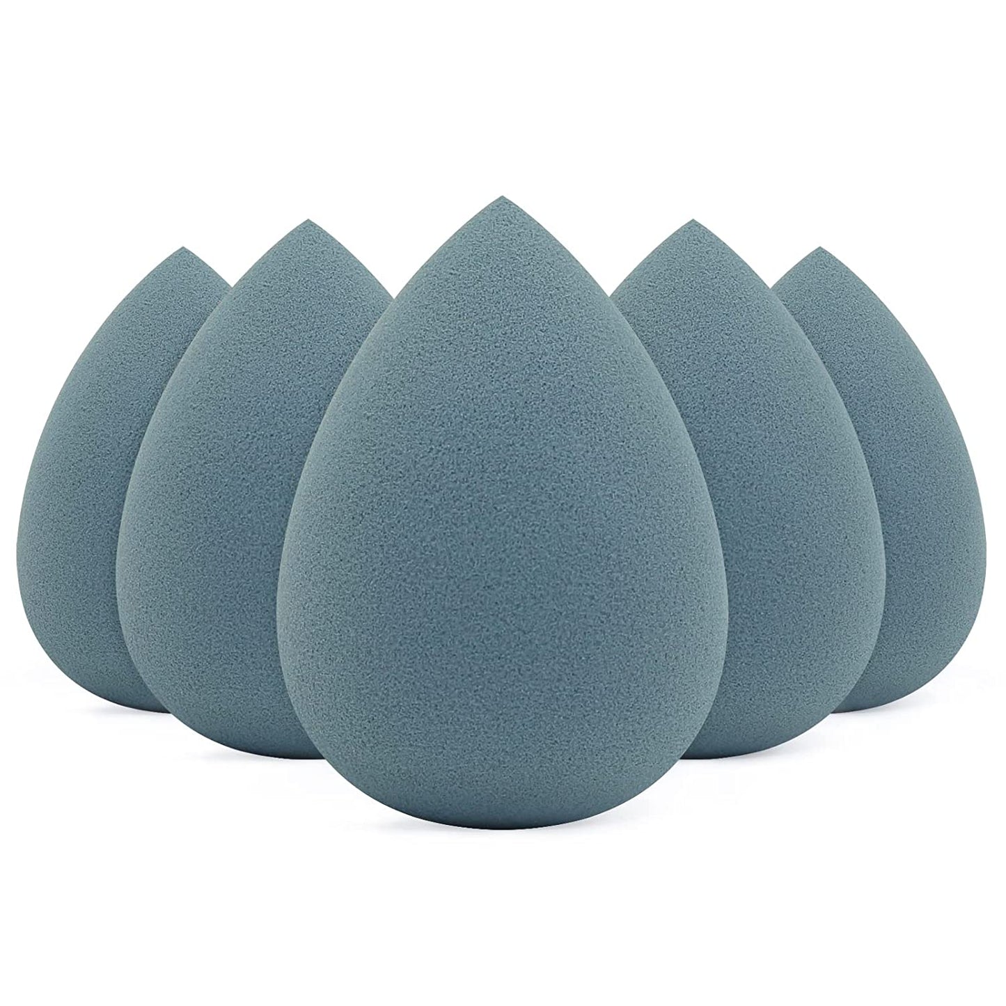 BEAKEY 5 Pcs Makeup Sponge Set, Foundation Blending Beauty Sponge, Flawless for Liquid, Cream, and Powder, Multi-Colored Makeup Sponges Health & Beauty > Personal Care > Cosmetics > Cosmetic Tools > Makeup Tools BEAKEY B-Grey Blue  