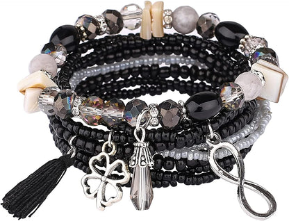 Iyours 6 Sets Bohemian Multilayer Tassels Bracelet Handmade Wrap Bracelets Bangle Jewelry Bracelets for Women Apparel & Accessories > Jewelry > Bracelets iYours   