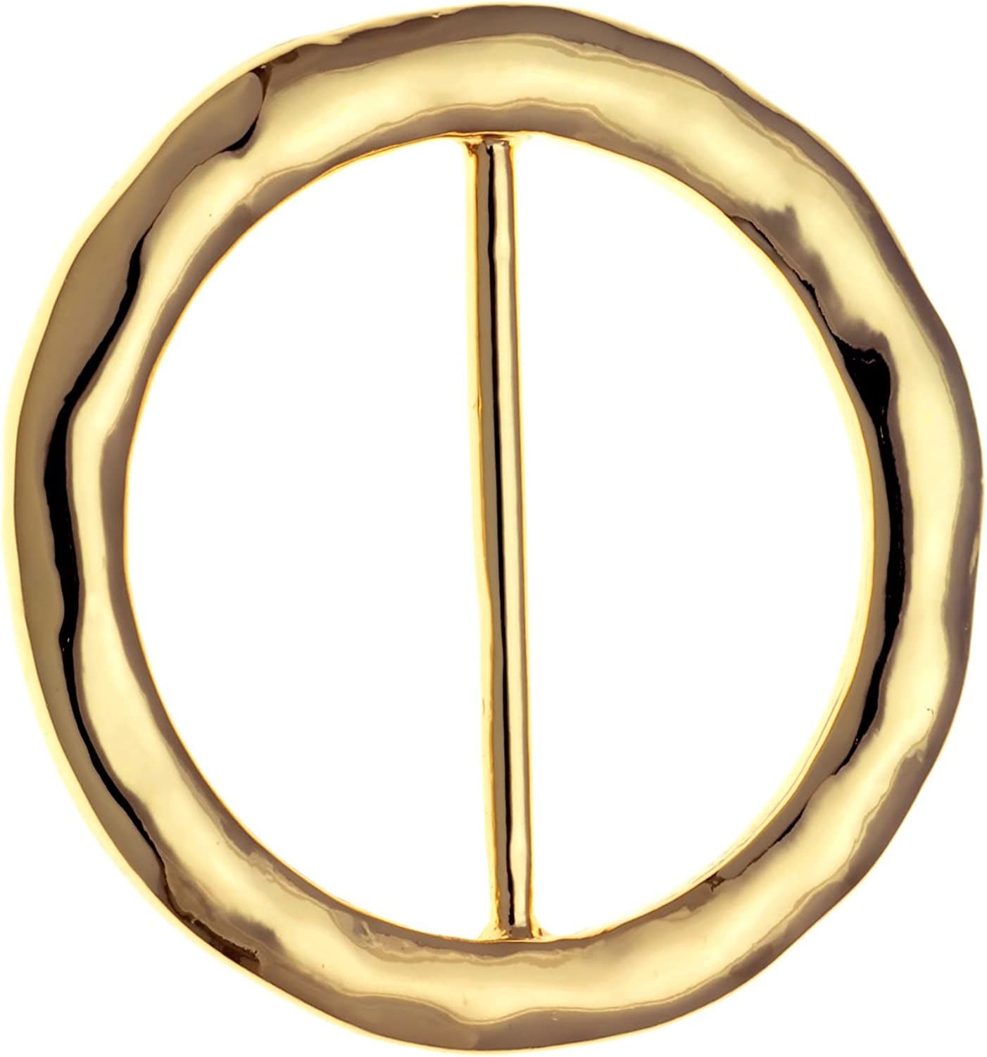 Pammyj Hammered round Scarf Ring Apparel & Accessories > Clothing Accessories > Scarves & Shawls PammyJ Goldtone  