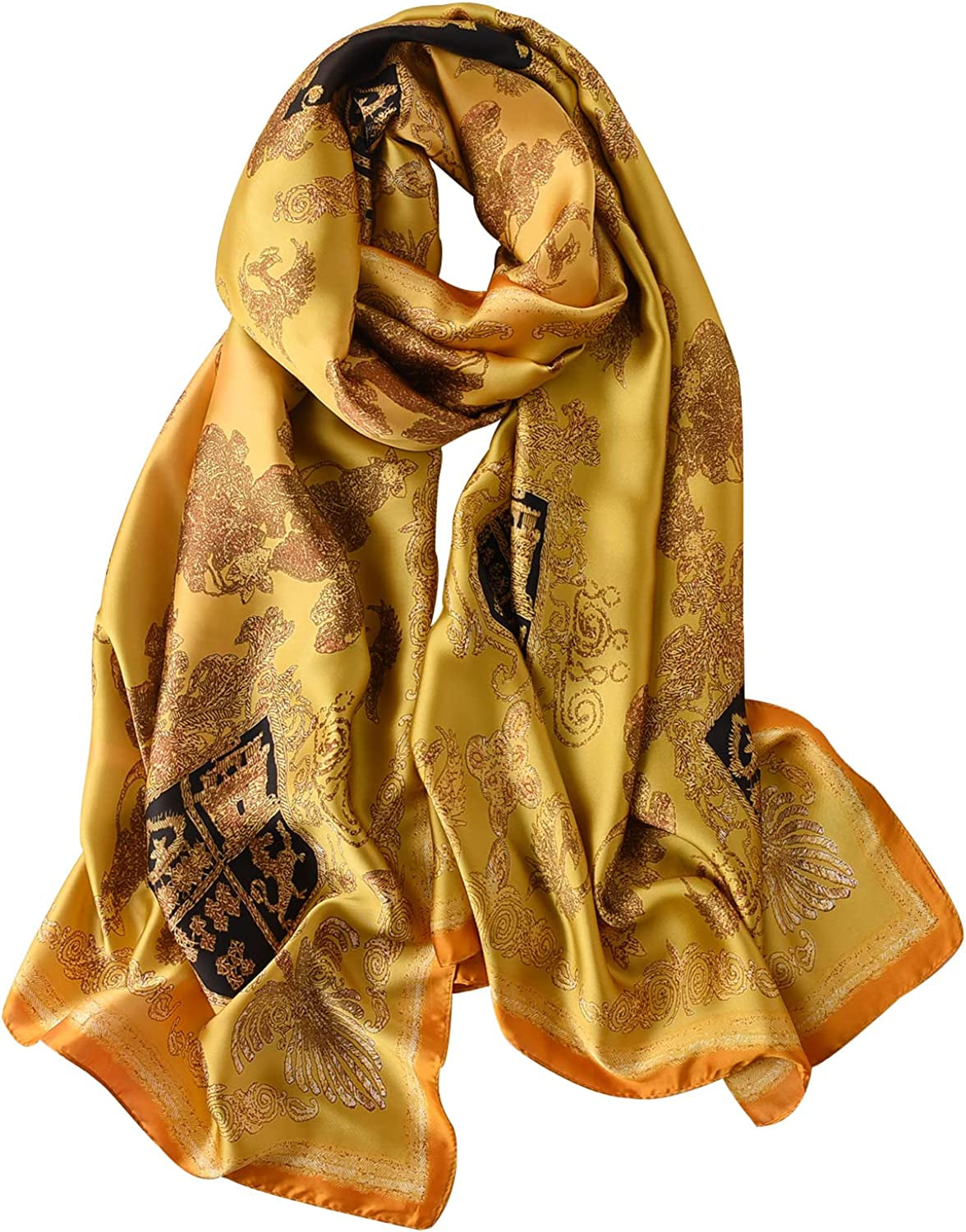 NUWEERIR Womens 100% Large Mulberry Silk Scarf Long Satin Scarf Fashion Designer Scarf Lightweight Wraps Apparel & Accessories > Clothing Accessories > Scarves & Shawls NUWEERIR 70  