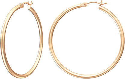 Gacimy Gold Hoop Earrings for Women 14K Real Gold Plated Hoops with 925 Sterling Silver Post Apparel & Accessories > Jewelry > Earrings Gacimy Rose Gold 30mm  