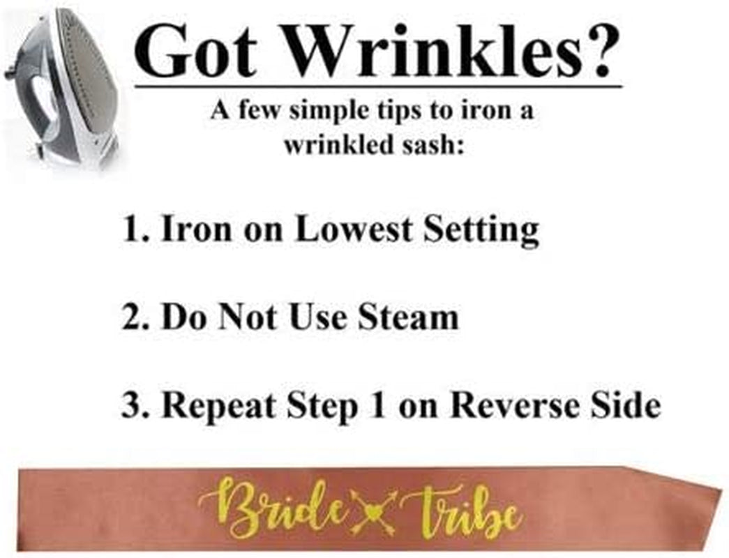 Bachelorettesy Bride Tribe Bridesmaids Sashes - 8 Pack Rose Gold Satin Bachelorette Sashes for Bridal Shower, Bachelorette Parties, Wedding Parties, Girls' Night Out & More! Apparel & Accessories > Clothing Accessories > Sashes Bachelorettesy   