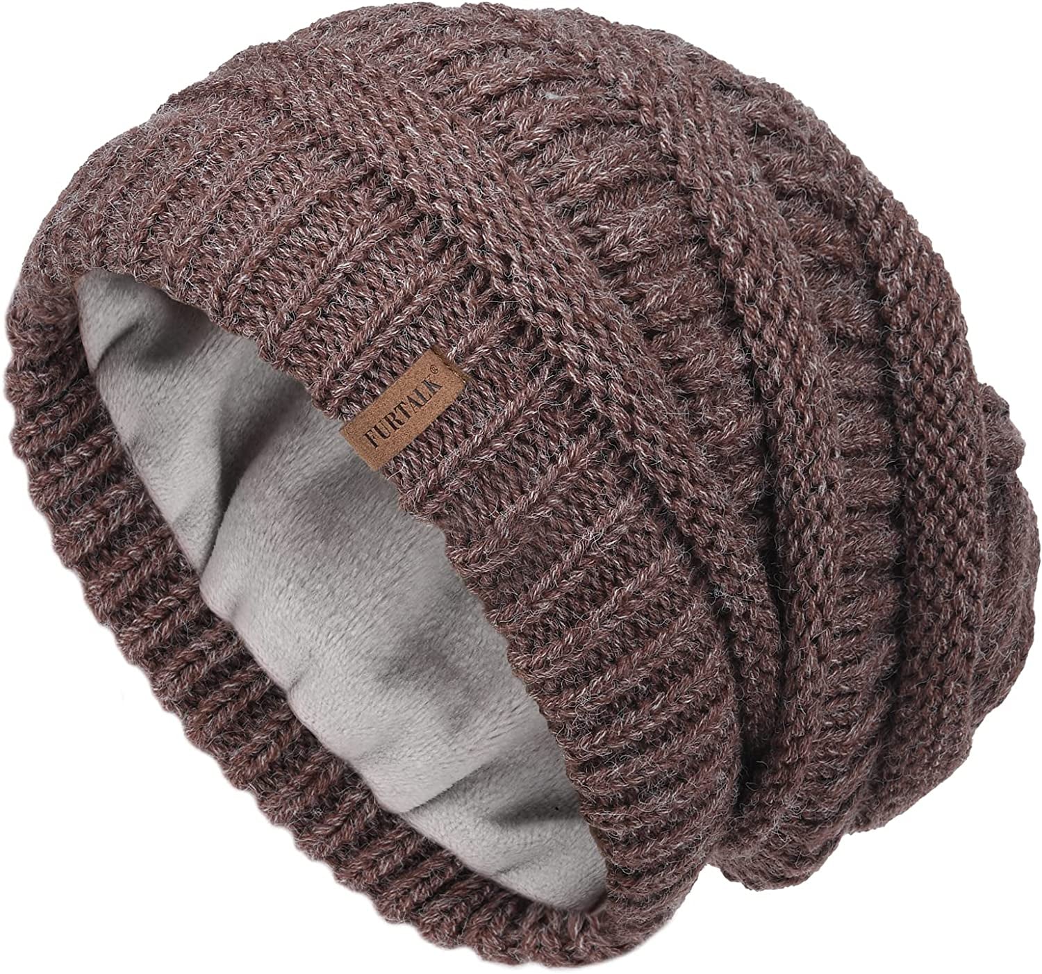 FURTALK Knit Beanie Hats for Women Men Fleece Lined Ski Skull Cap Slouchy Winter Hat Apparel & Accessories > Clothing Accessories > Hats KYLIE MAX Coffee  
