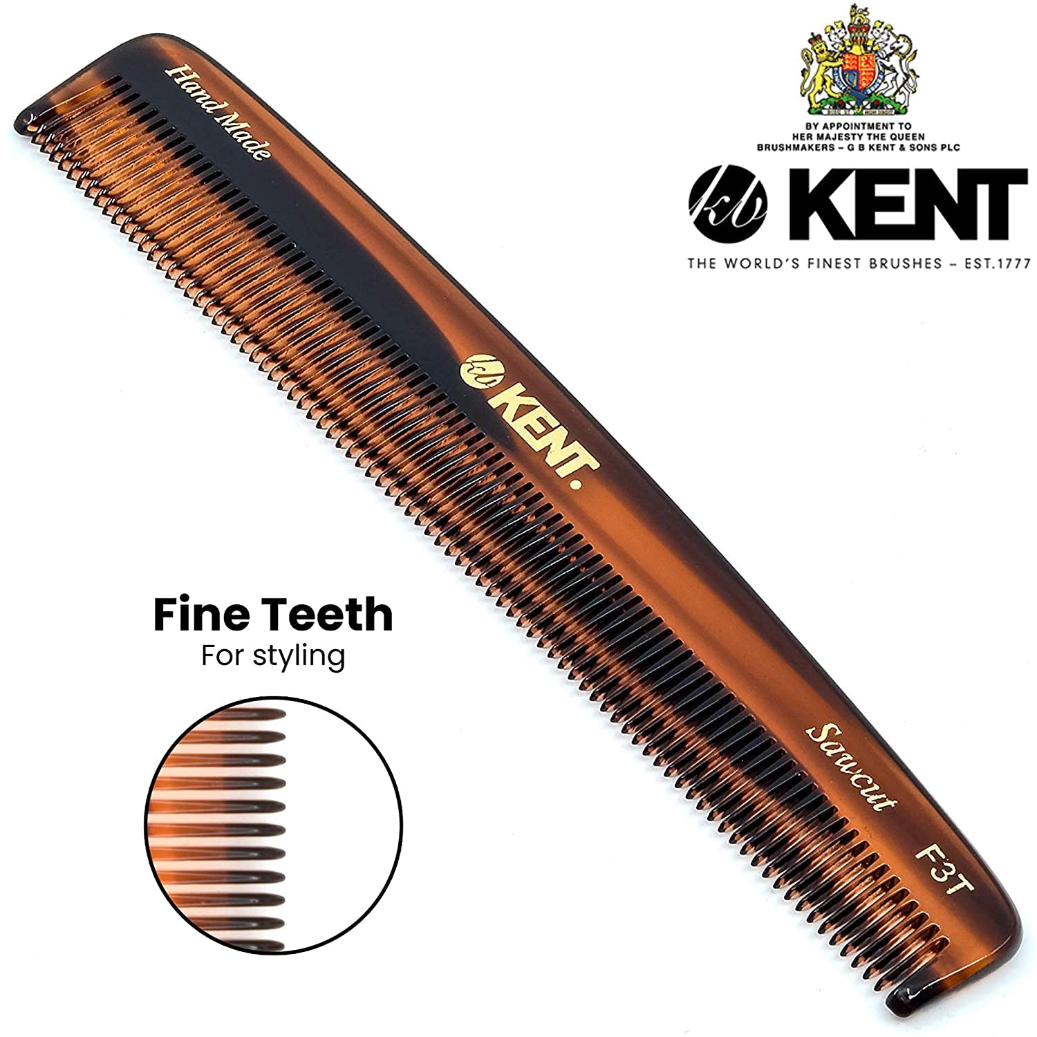 Kent F3T Fine Tooth Comb for Hair Care/Parting Comb and Combs for Men and Combs for Women - Dandruff Hair Comb/Kent Mens Combs for Hair Fine Teeth Comb Hair Comb Fine/Men Comb Comb for Women Health & Beauty > Personal Care > Hair Care KENT   