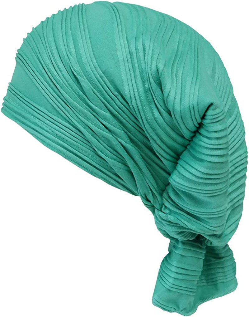 GETACOTA Cotton Pre Tied Scarf Chemo Cancer Turban for Women Cap Slip on Beanie Head Cover Hair Loss Hat Headwear Accessories Apparel & Accessories > Clothing Accessories > Headwear GETACOTA Green  