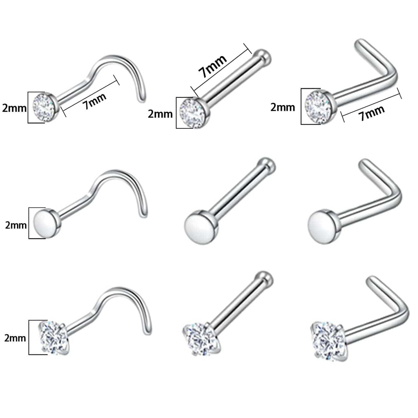 94PCS Mixed-Pack Piercing Kits for All Body Piercings Stainless Steel 14G 16G 20G Jewelry and Piercing Needle with Piercing Tools 10Pcs Alcohol Pad for Nose Septum Lip Ear Belly Button Cartilage Tragus Apparel & Accessories > Jewelry > Body Jewelry Tustrion   