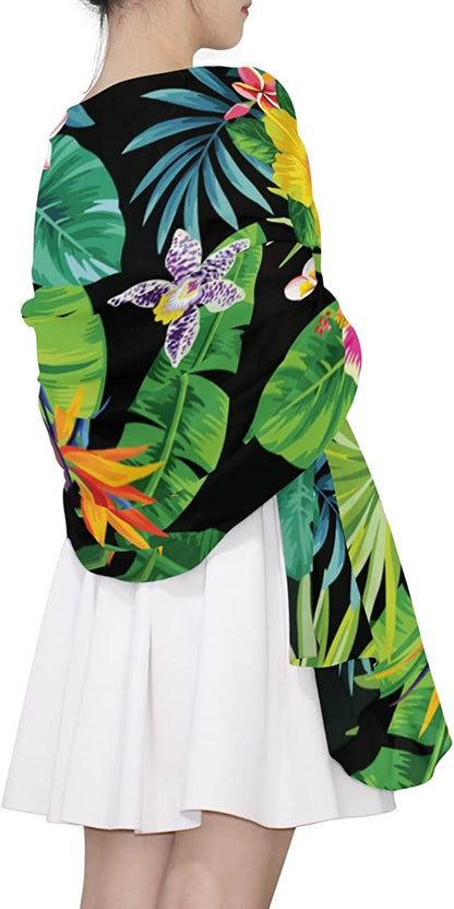 U LIFE Vintage Tropical Plants Pineapple Silk Scarf Scarves for Women Apparel & Accessories > Clothing Accessories > Scarves & Shawls ALAZA   