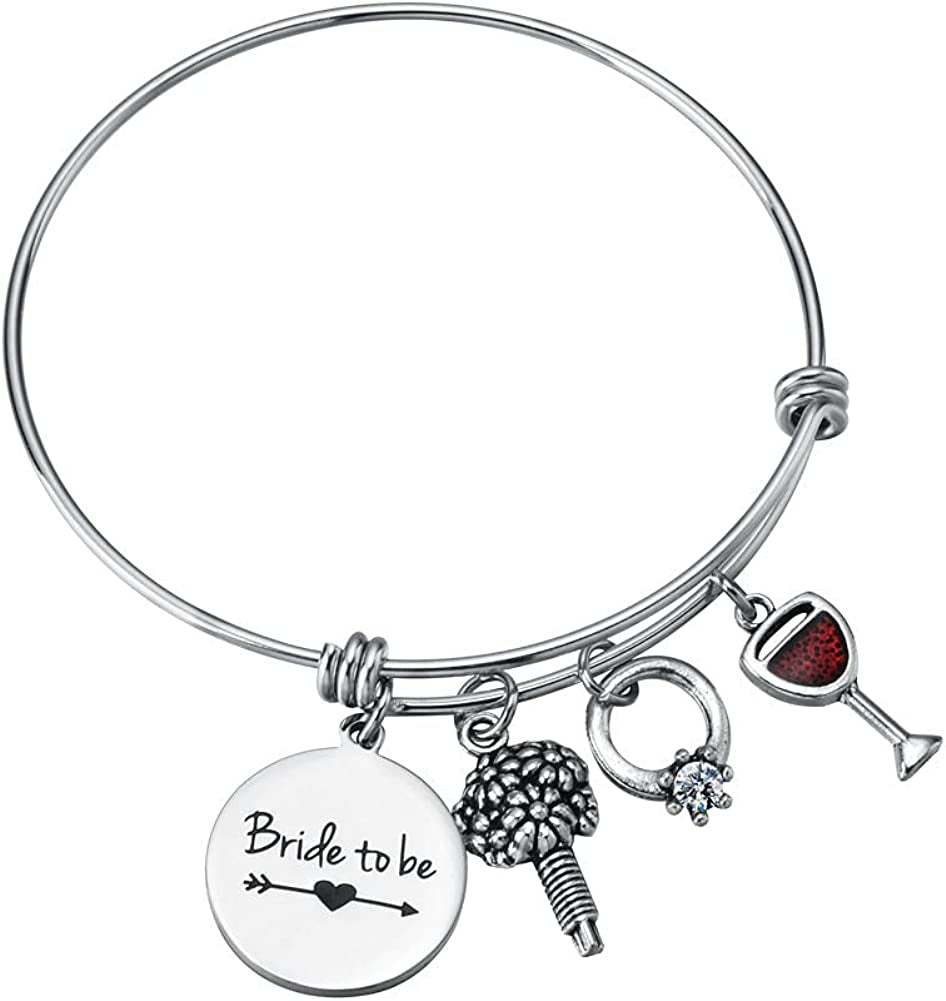 Miss Pink Wedding Gift for Bridesmaid Maid of Honor Flower Girl Bride to Be Sister Mother of the Bride Thank You Gift from Bride and Groom Thank You for Standing by My Side Bracelets Gifts Apparel & Accessories > Jewelry > Bracelets Miss Pink Bride To Be  
