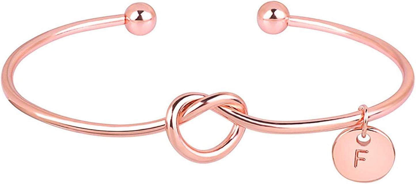 MOOKOO Personalised Bridesmaid Bracelet Gift Will You Be My Bridesmaid Proposal Gift Adjustment Bachelorette Bangle Apparel & Accessories > Jewelry > Bracelets MOOKOO Rose gold f 