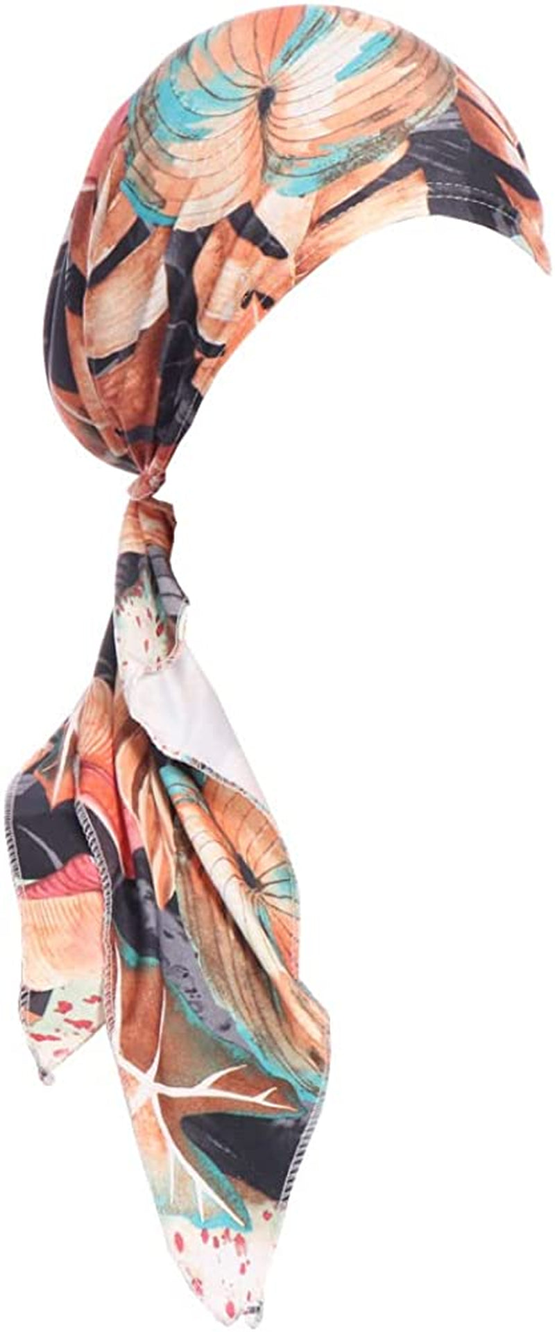 Fxhixiy Pre-Tied Bandana Turban Hat Chemo Cancer Headscarf Headwraps Headwear for Women Hair Cover Hat Apparel & Accessories > Clothing Accessories > Bandanas & Headties Fxhixiy Orange Black  