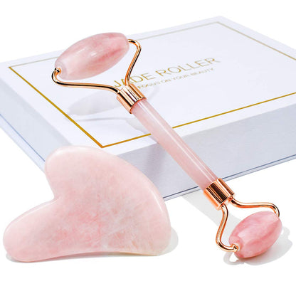 Jade Roller & Gua Sha, Face Roller, Facial Beauty Roller Skin Care Tools, BAIMEI Rose Quartz Massager for Face, Eyes, Neck, Body Muscle Relaxing and Relieve Fine Lines and Wrinkles Health & Beauty > Personal Care > Cosmetics > Cosmetic Tools > Skin Care Tools BAIMEI 1-2pcs-pink  