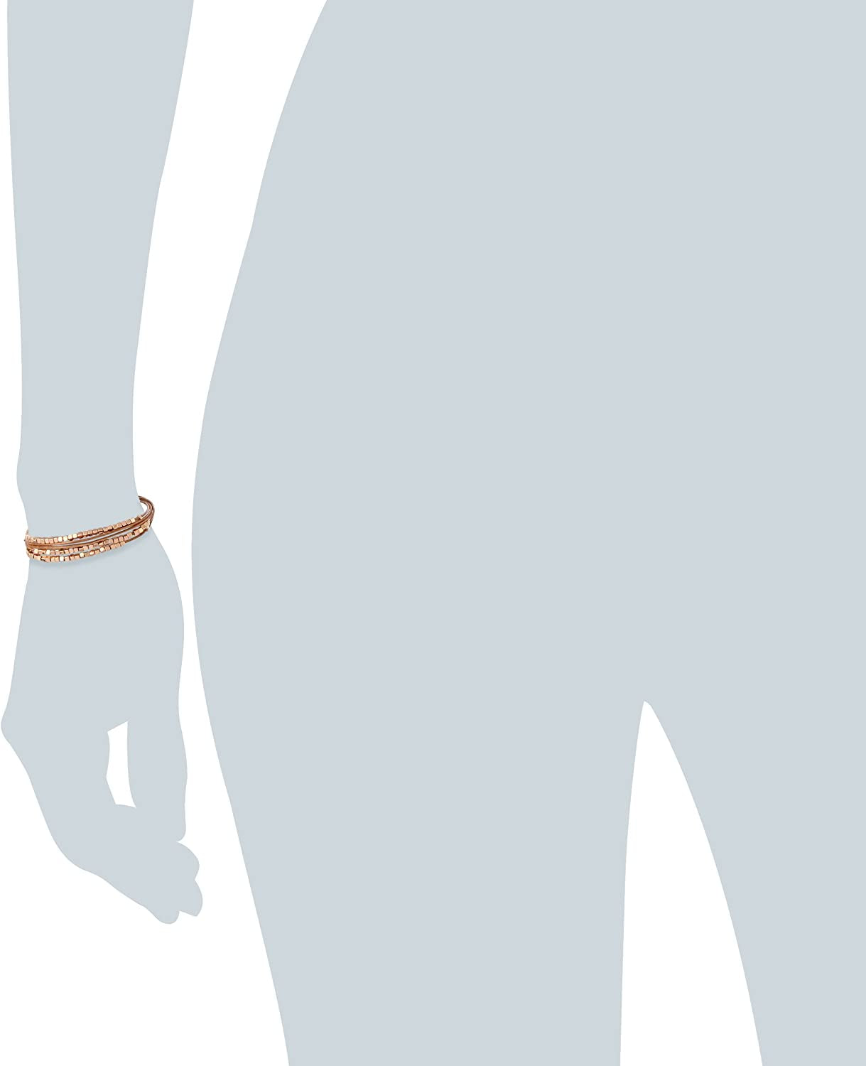 Fossil Women'S Stainless Steel and Genuine Leather Bracelet Apparel & Accessories > Jewelry > Bracelets Fossil   