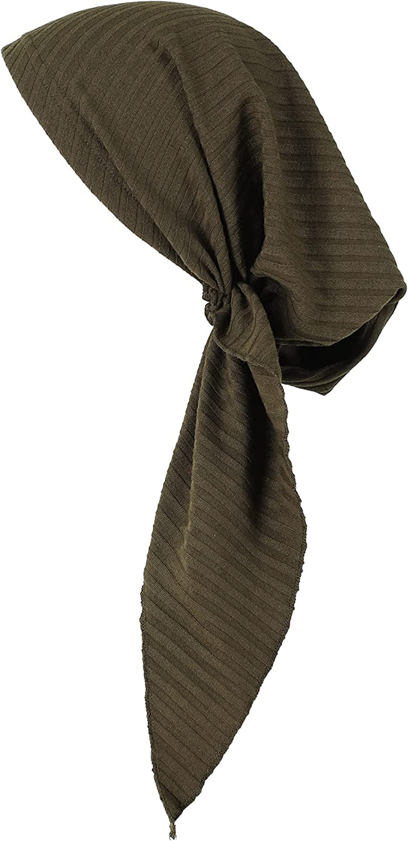 Madison Headwear Pretied Head Scarves for Women Featuring a Unique Sparkly Foil Finish and Stretchy Ribbed Fabric Apparel & Accessories > Clothing Accessories > Headwear Madison Headwear Olive  