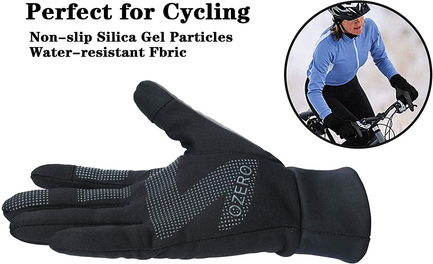 OZERO Winter Gloves for Women - Touchscreen Anti-Slip Palm Windproof Thermal Cycling Glove for Texting Hiking Driving Running Apparel & Accessories > Clothing Accessories > Gloves & Mittens SHENZHEN HONGFUYA TRADE Co.,Ltd   
