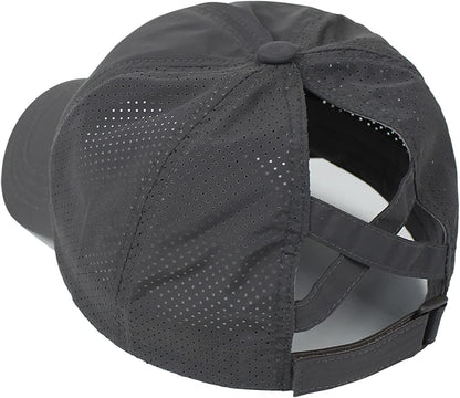 Mukeyo Womens Criss Cross Ponytail Baseball Cap Adjustable Messy High Bun Ponycap Quick Drying Hat Apparel & Accessories > Clothing Accessories > Hats KYLIE MAX   