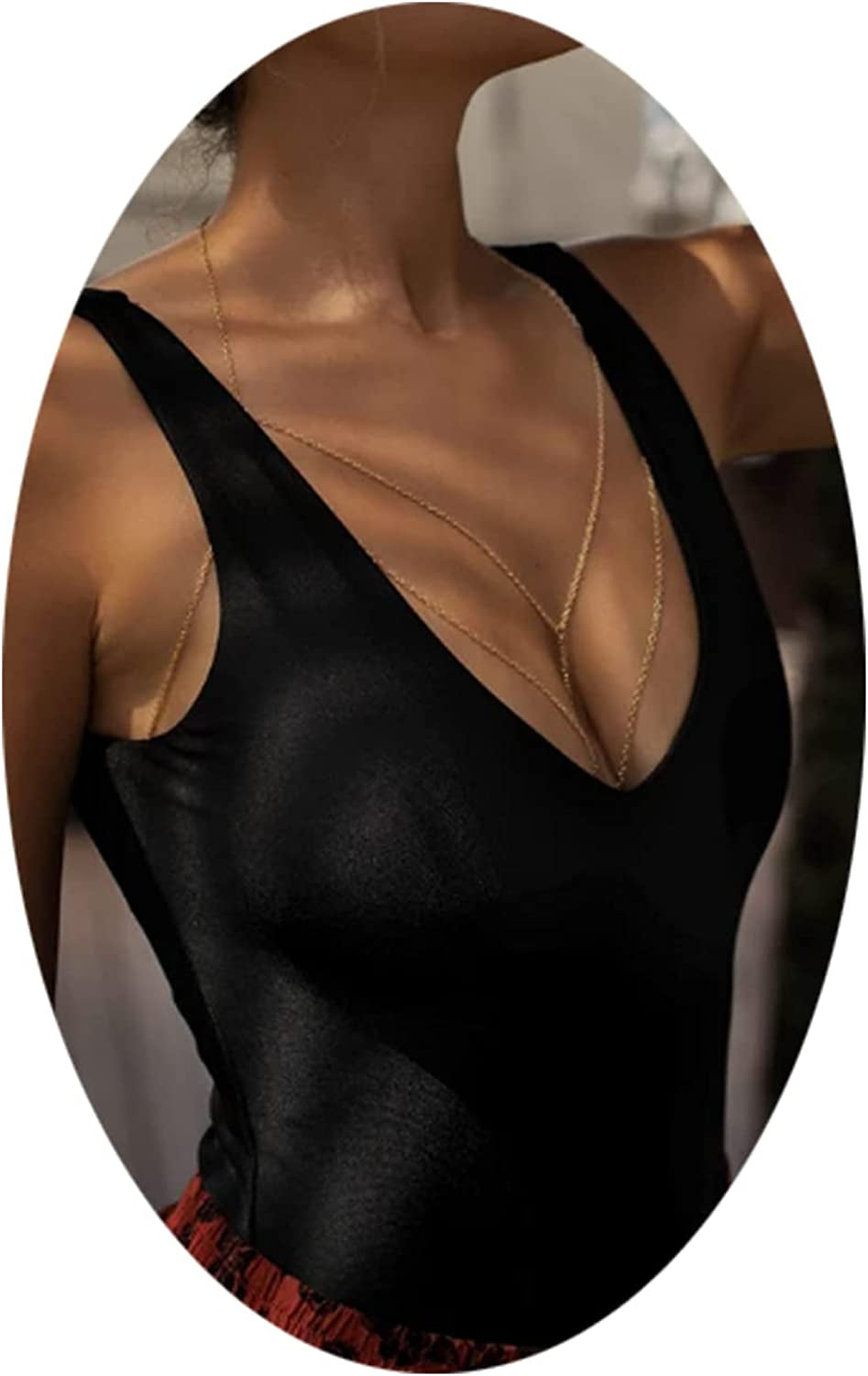 Gold Body Chain Jewelry for Women Body Chain Necklace Bikini Body Chain Waist Bracelet Personality Bikini Body Chain Belly Chain Jewelry for Girls Apparel & Accessories > Jewelry > Body Jewelry Taichell Gold  