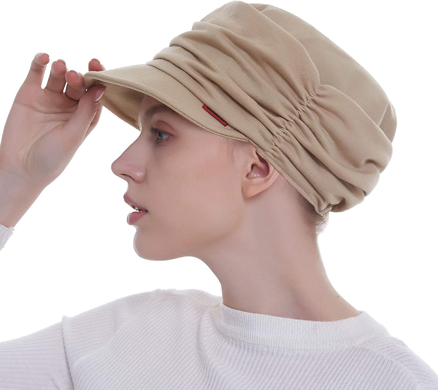 Auemdrey Fashion Hat Cap with Brim Visor for Woman Ladies, Best for Daily Use Apparel & Accessories > Clothing Accessories > Hats Auemdrey Beige  