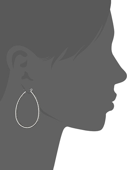 Lucky Brand Womens Textured Medium Oblong Hoops Apparel & Accessories > Jewelry > Earrings Lucky Brand   