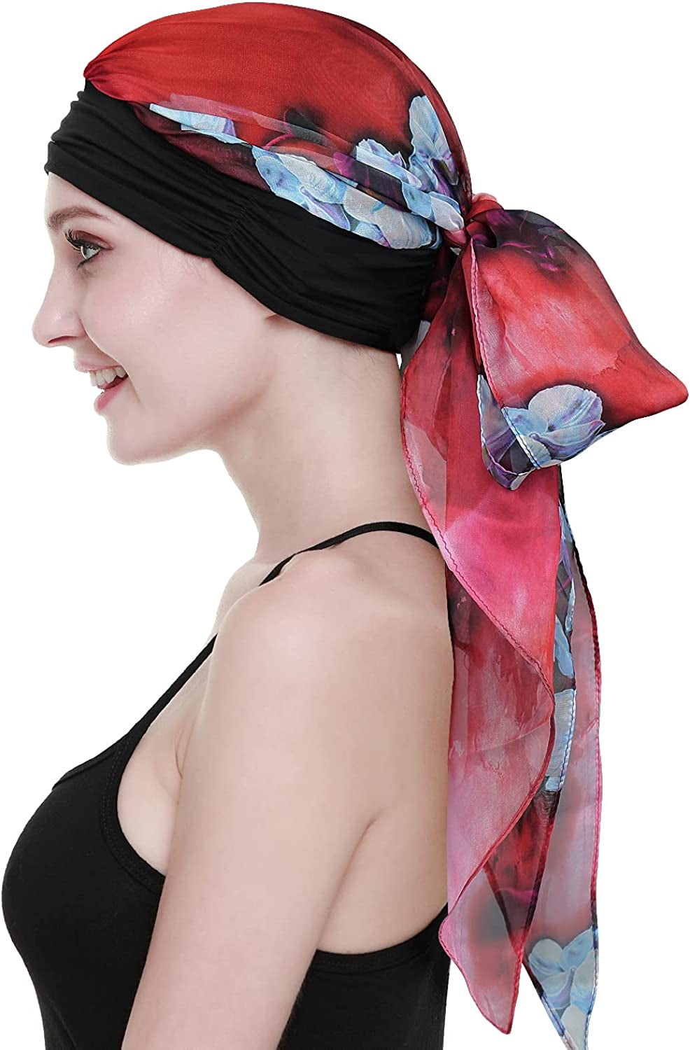 Chemo Headwear Headwrap Scarf Cancer Caps Gifts for Hair Loss Women Apparel & Accessories > Clothing Accessories > Bandanas & Headties FocusCare New Pistil  