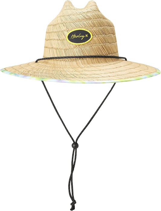 Hurley Women'S Straw Hat - Capri Medium Brim Real Straw Lifeguard Sun Hat with Chin Strap Apparel & Accessories > Clothing Accessories > Hats Hurley Sunset Haze One Size 