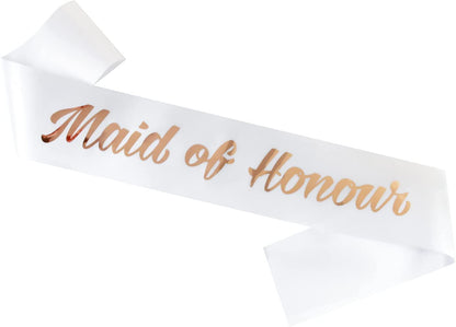 SGKUED Rose Gold Bachelorette Party Sash - Team Bride Decorations,Bridal Shower Favors,Hen Night Gifts, Engagement Party Satin Favors,Wedding Party Accessories Apparel & Accessories > Clothing Accessories > Sashes SGKUED Maid of Honor  