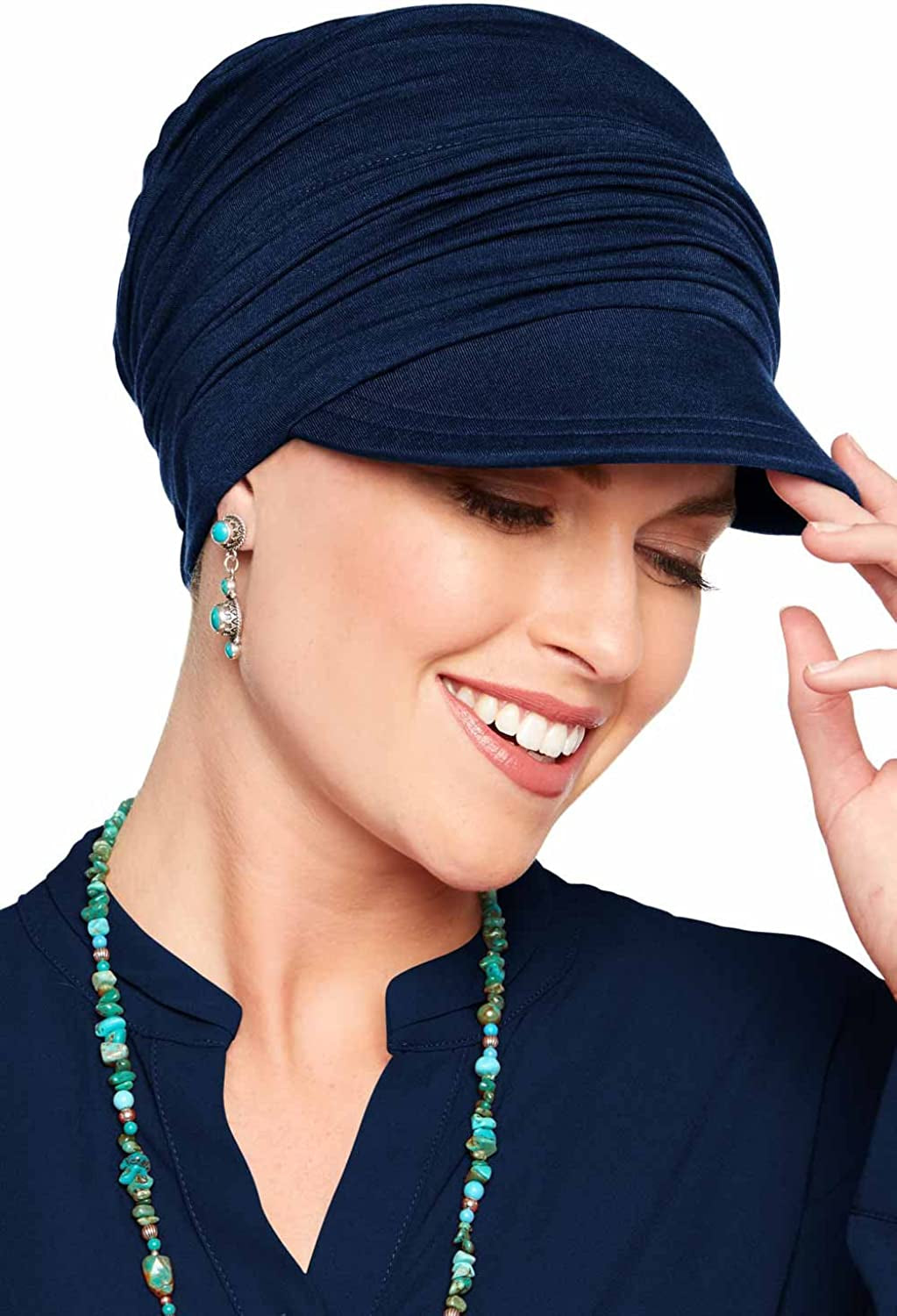 Cardani Slouchy Newsboy Hat - Viscose from Bamboo Slouch Caps for Women Apparel & Accessories > Clothing Accessories > Headwear Cardani Luxury Bamboo - Midnight Blue One Size 