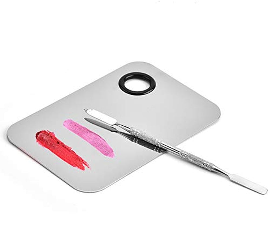 Professional Pro Stainless Steel Makeup Palette Cosmetic Palette with Spatula Tool Makeup Art Tool for Nail Art Eye Shadow Eyelash Makeup Professional Pigment Blending（6 X 4 Inch Sliver） Health & Beauty > Personal Care > Cosmetics > Cosmetic Tools > Makeup Tools Sinen   