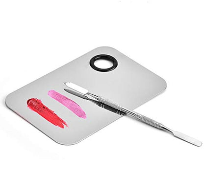 Professional Pro Stainless Steel Makeup Palette Cosmetic Palette with Spatula Tool Makeup Art Tool for Nail Art Eye Shadow Eyelash Makeup Professional Pigment Blending（6 X 4 Inch Sliver） Health & Beauty > Personal Care > Cosmetics > Cosmetic Tools > Makeup Tools Sinen   
