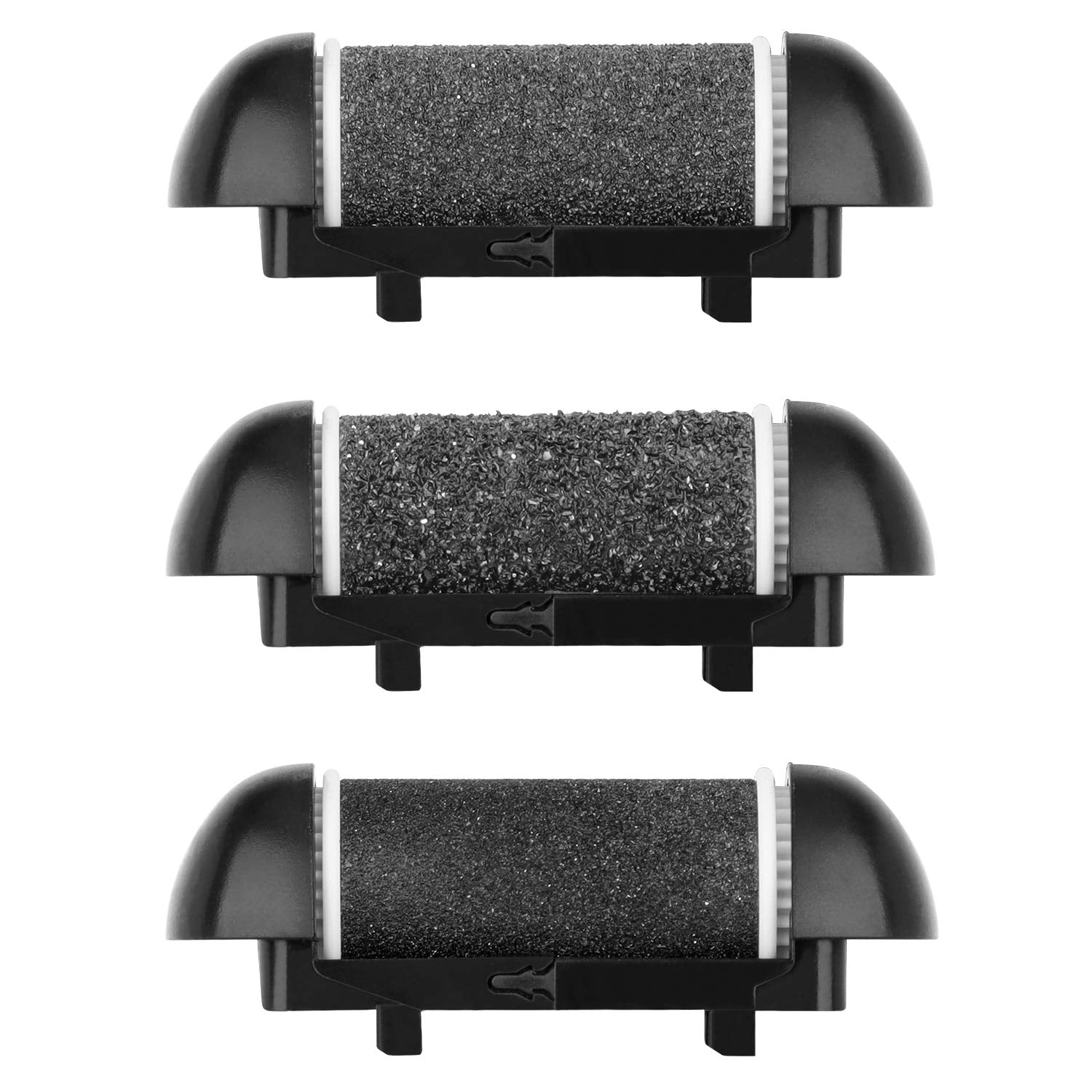 Electric Callus Remover Refill,Elmchee Perfect Refill 3 Same Rough Replacement Rollers Professional Feet Care Grinding Heads Pack of 3 (Grey) Health & Beauty > Personal Care > Foot Care Elmchee Black Black head 