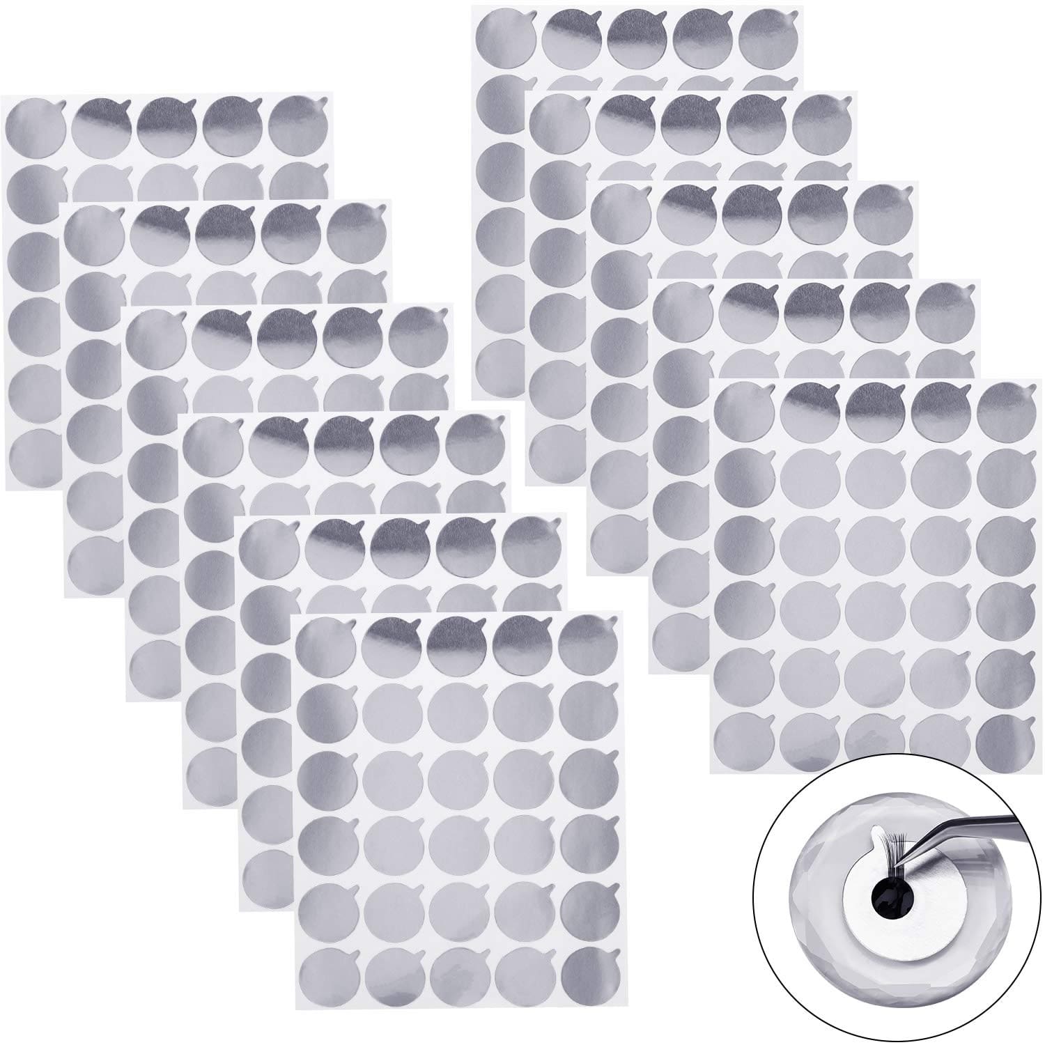 960 Pieces 1 Inch Disposable Eyelash Glue Stickers Waterproof Glue Aluminum Foil Stickers Eyelash Glue Holder Pallet Sticker for Makeup Tool Supplies Health & Beauty > Personal Care > Cosmetics > Cosmetic Tools > Makeup Tools Outus   