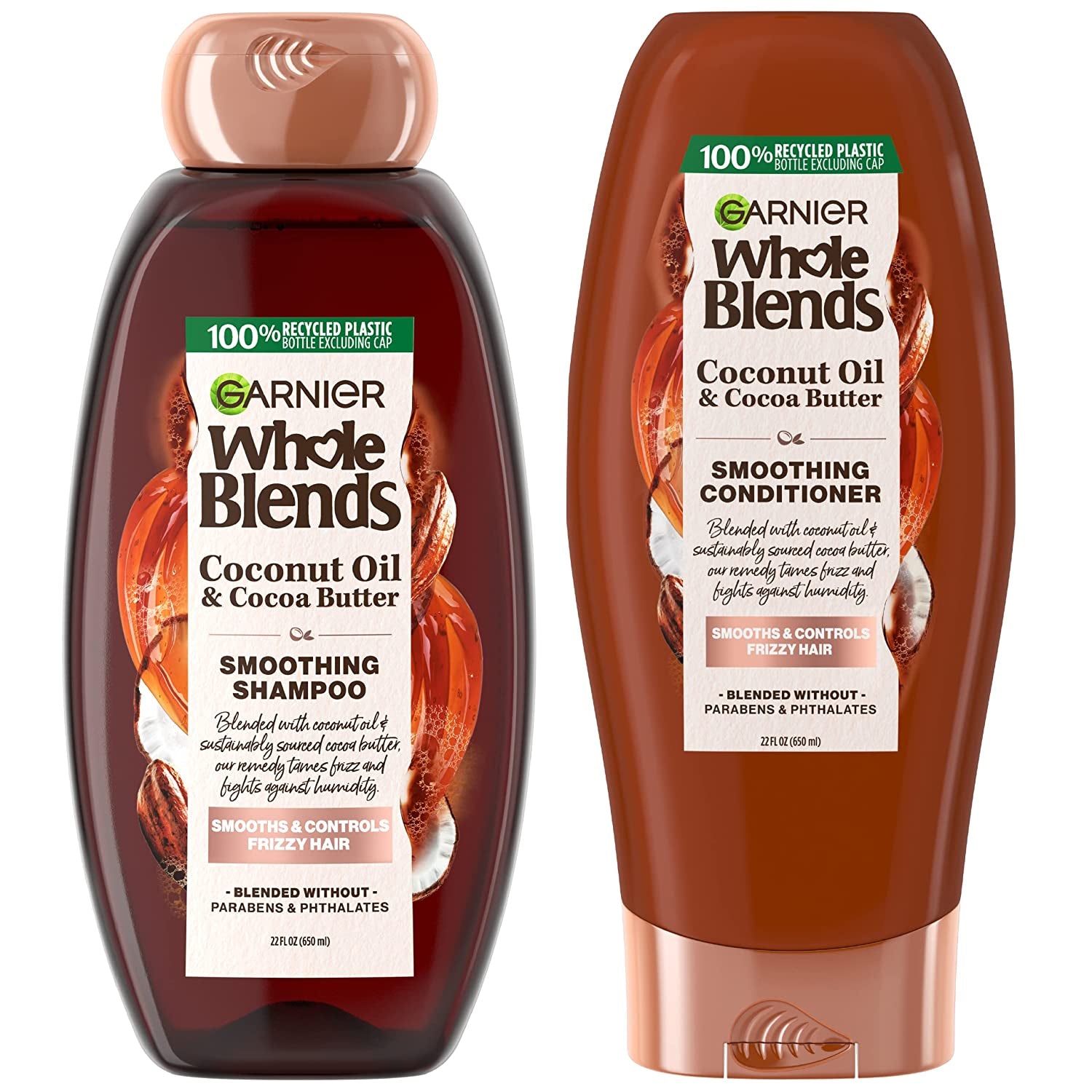Garnier Whole Blends Smoothing Shampoo and Conditioner, Coconut Oil and Cocoa Butter Extracts, for Frizzy Hair, 22 Fl Oz Ea, 1 Kit (Packaging May Vary) Health & Beauty > Personal Care > Hair Care Garnier   