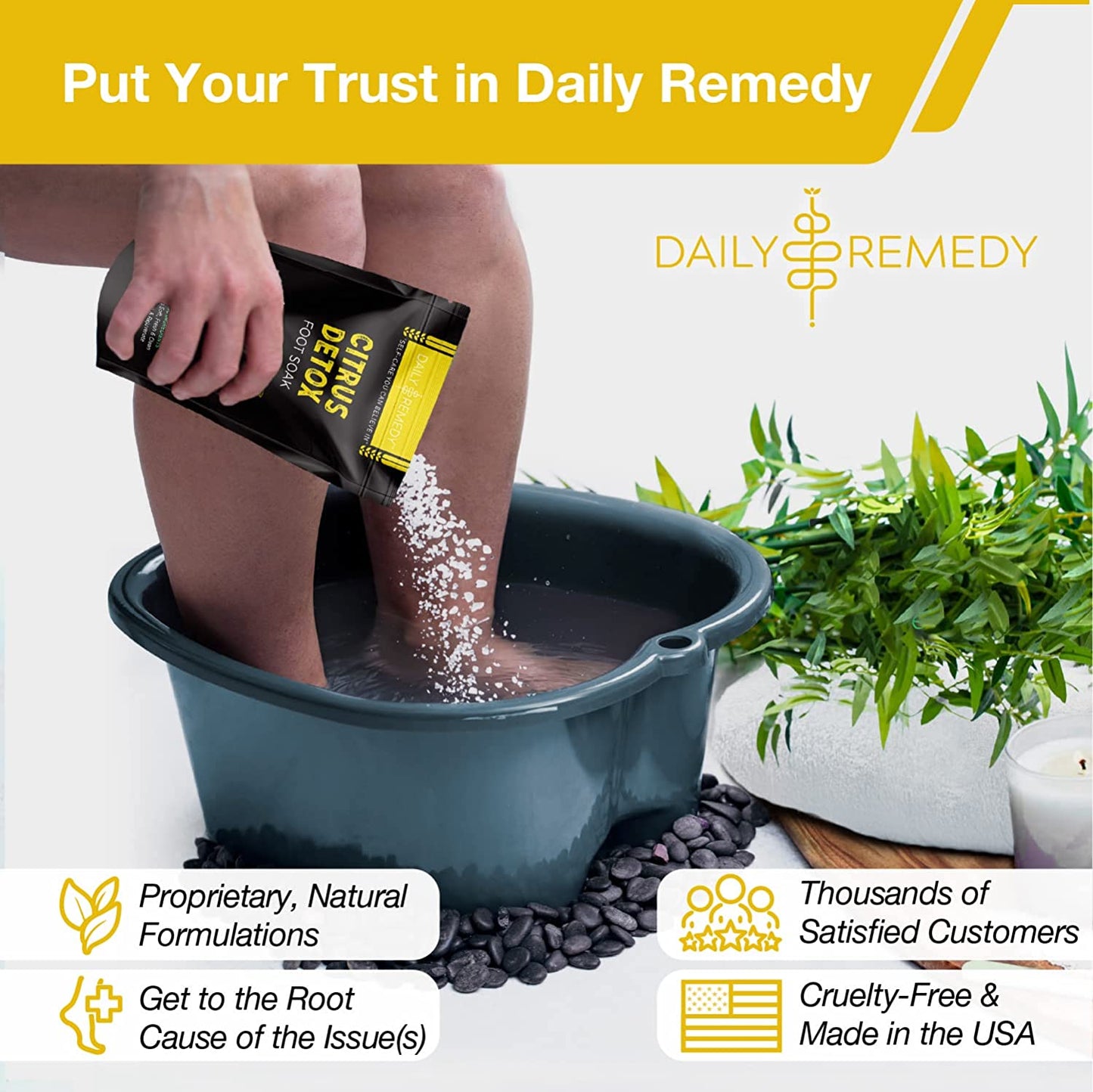 Citrus Detox Foot Soak with Epsom Salt - for Foot Callus, Immune Boost, Damaged Toenail, Athletes Foot, Pedicure and Soothes Tired Aching Feet - Made in USA Health & Beauty > Personal Care > Foot Care DAILY REMEDY   