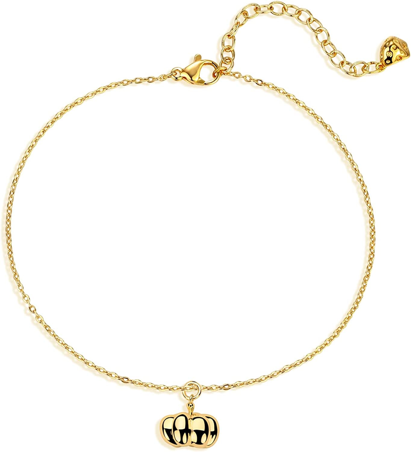 Mevecco Gold Evil Eye Charm Anklet,14K Gold Plated Boho Beach Dainty Cute Tiny Lucky Star Foot Chain Ankle Bracelet Silver Beaded Chain Anklet for Women Apparel & Accessories > Jewelry > Anklets MEVECCO Pumpkin  