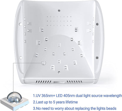 Melodysusie UV LED Nail Lamp True 54W Professional Nail Dryer for Gel Nail Polish Curing Lamp with 3 Timer Setting, Automatic Sensor, LCD Display, Detachable Tray Nail Art Tools Accessories Health & Beauty > Personal Care > Cosmetics > Cosmetic Tools > Nail Tools MelodySusie   