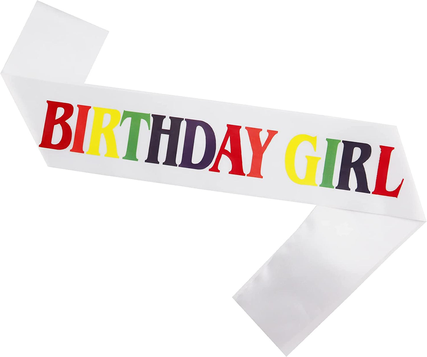 Memeyou Birthday Girl Sash,Birthday Sash for Women, Glitter Colorful Satin White Sash,Happy Birthday Princess Gifts for Little Girls,Sweet Funny Party Supplies Accessories for Kids Apparel & Accessories > Clothing Accessories > Sashes memeyou White Colorful  