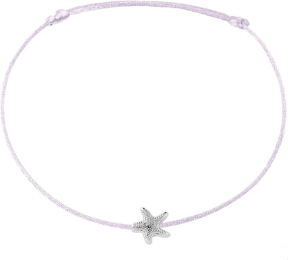 Selfmade Jewelry Anklet with Starfish Silver - Black Foot Chain Beach Jewelry Handmade Ankle Bracelet Adjustable Size Apparel & Accessories > Jewelry > Anklets Selfmade Jewelry Silver - Lilac  