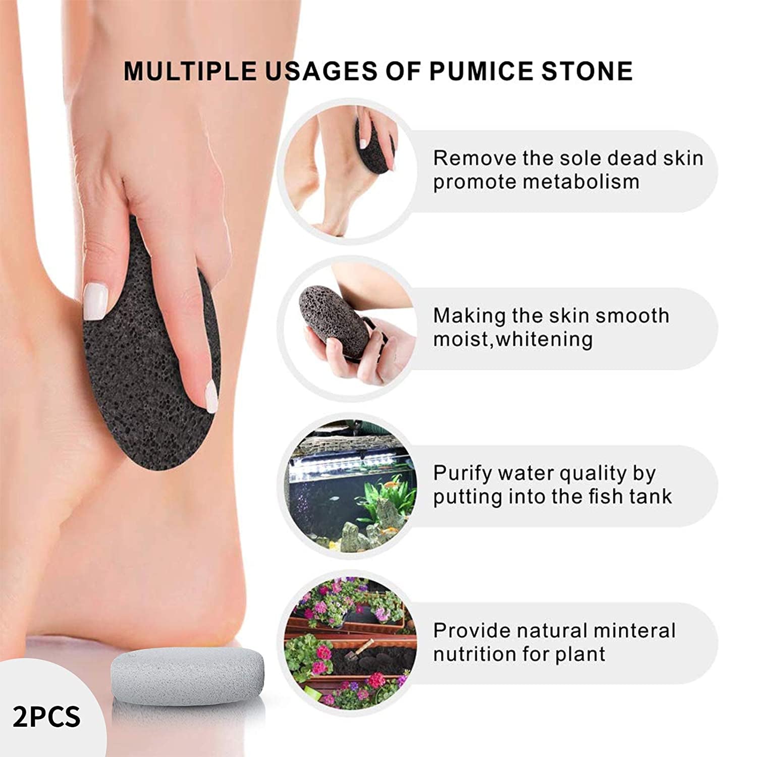 Symlis Natural Pumice Stone for Feet - Lava Callus Remover Feet - Health Foot Care - Pedicure Exfoliation Tool - Great for Corn Dead Skin Remover for Feet and Hands (2 Packs) Health & Beauty > Personal Care > Foot Care Symlis   