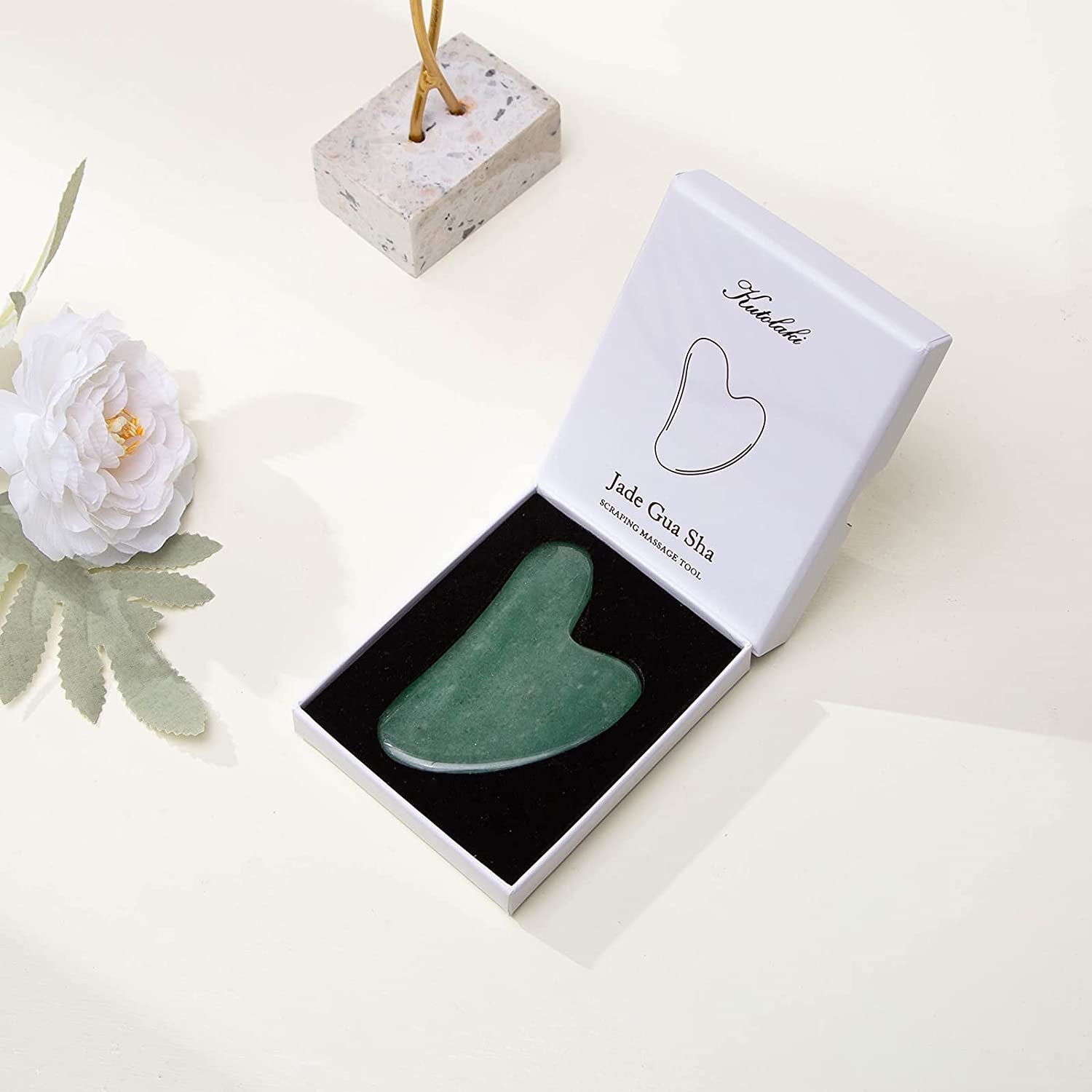 Natural Jade Gua Sha Stone for Massage, Gua Sha Facial Tools, Spa, Acupuncture, Therapy, Jade Gua Sha Scraping Tool Health & Beauty > Personal Care > Cosmetics > Cosmetic Tools > Skin Care Tools KUTOLAKI   