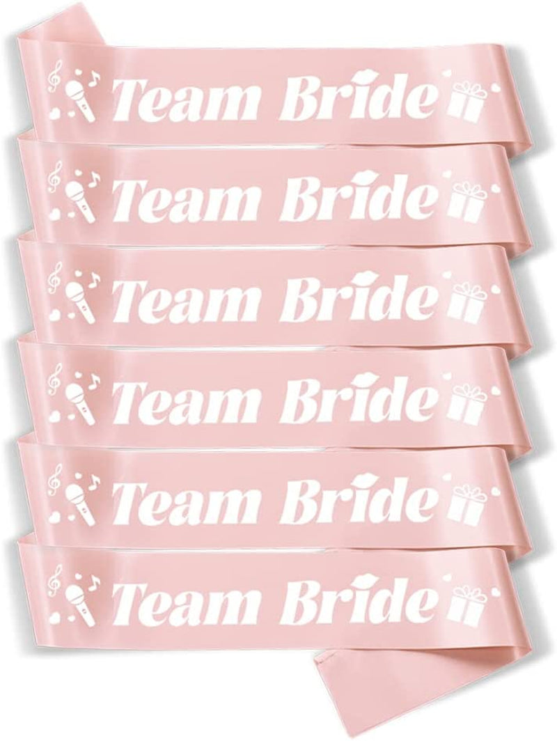 Party to Be Set of 8 PCS Rose Gold Bridal Shower Sash Bride to Be Maid of Honor Team Bride Bridesmaid Bride Tribe Sash Set Hen Night Bachelorette Party Wedding Decorations Apparel & Accessories > Clothing Accessories > Sashes Party to Be Set G (Team Bride 6 PCS)  