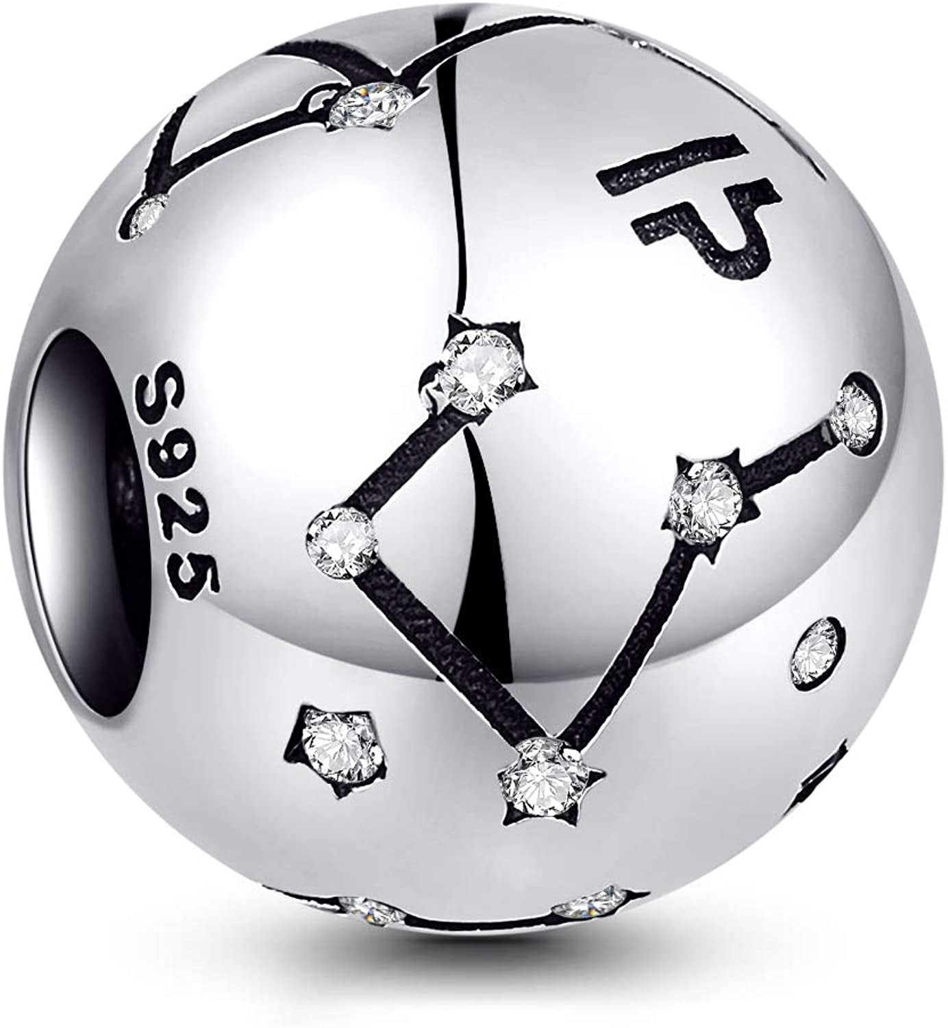 NINGAN 12 Zodiac Sign Birthday Charms - 925 Sterling Silver Charms Fits Women'S Charm Bracelet & Necklace - Birthday Gifts for Girls & Friends Apparel & Accessories > Jewelry > Bracelets NINGAN Libra (09/23 - 10/23)  