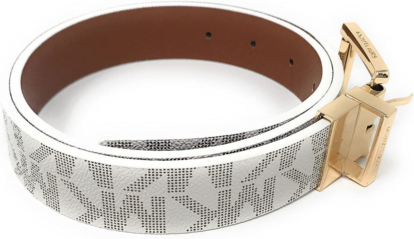 Michael Kors Women'S Mk Logo Monogramed Reversible Buckle Belt Apparel & Accessories > Clothing Accessories > Belts Michael Kors   